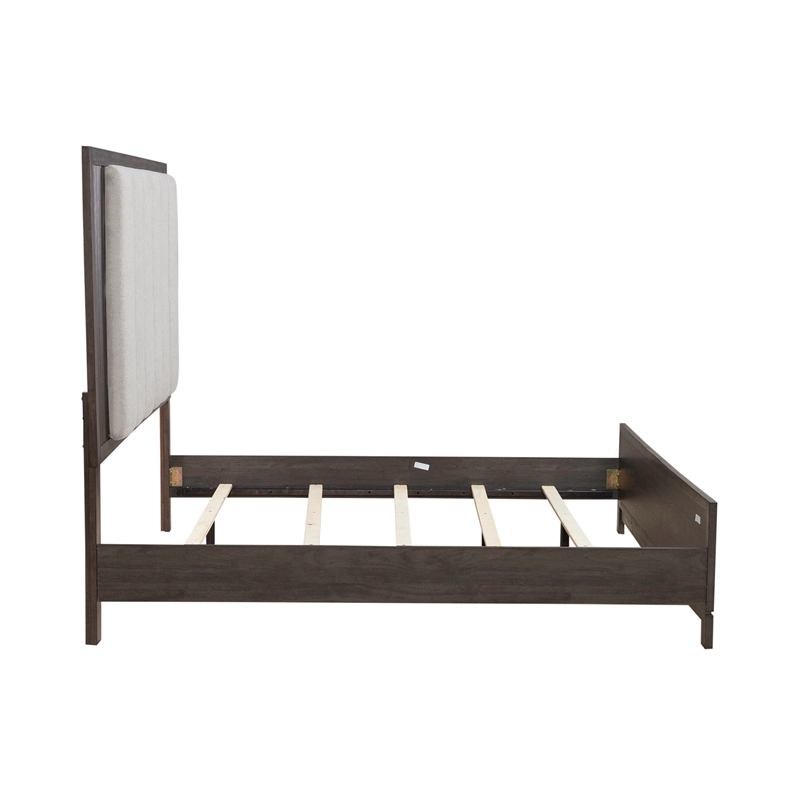 Liberty Furniture Modern Edge California King Upholstered Bed Frame Brown Wood
