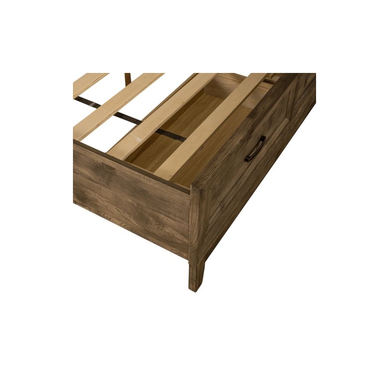 Liberty Furniture Ridgecrest King Storage Drawers Bed Frame - Brown Wood Finish