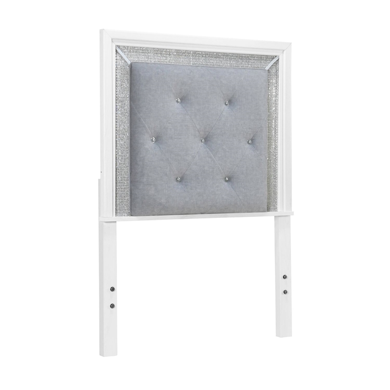 Liberty Furniture Reflections Twin Upholstered Panel Headboard LED Lights White