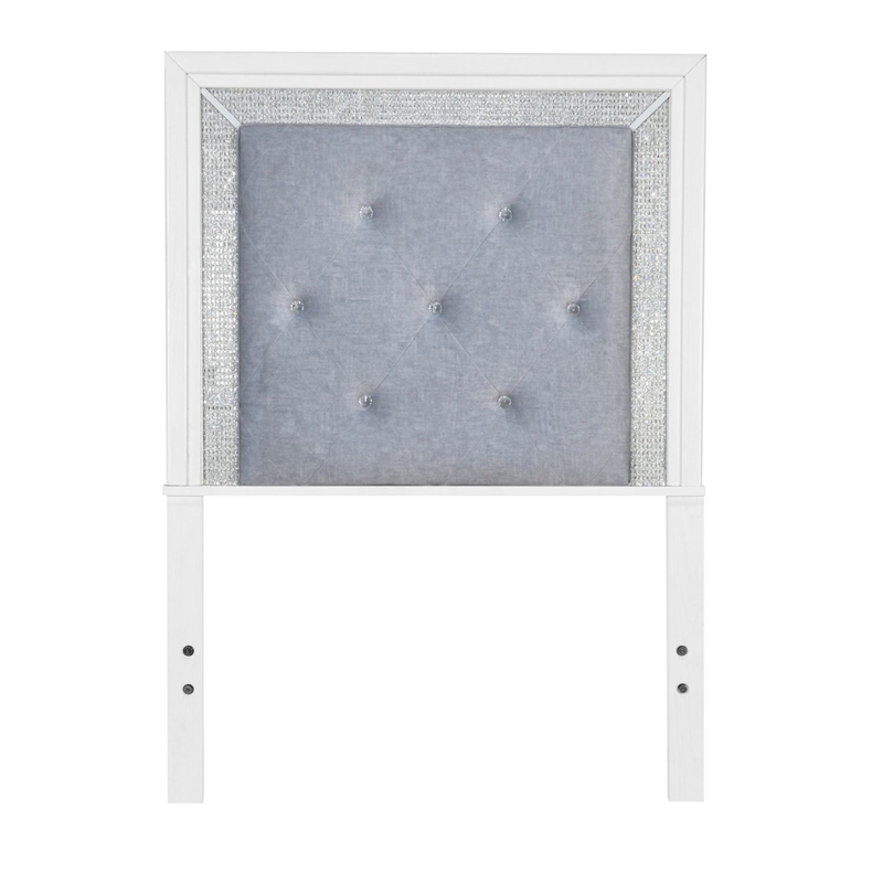 Liberty Furniture Reflections Twin Upholstered Panel Headboard LED Lights White