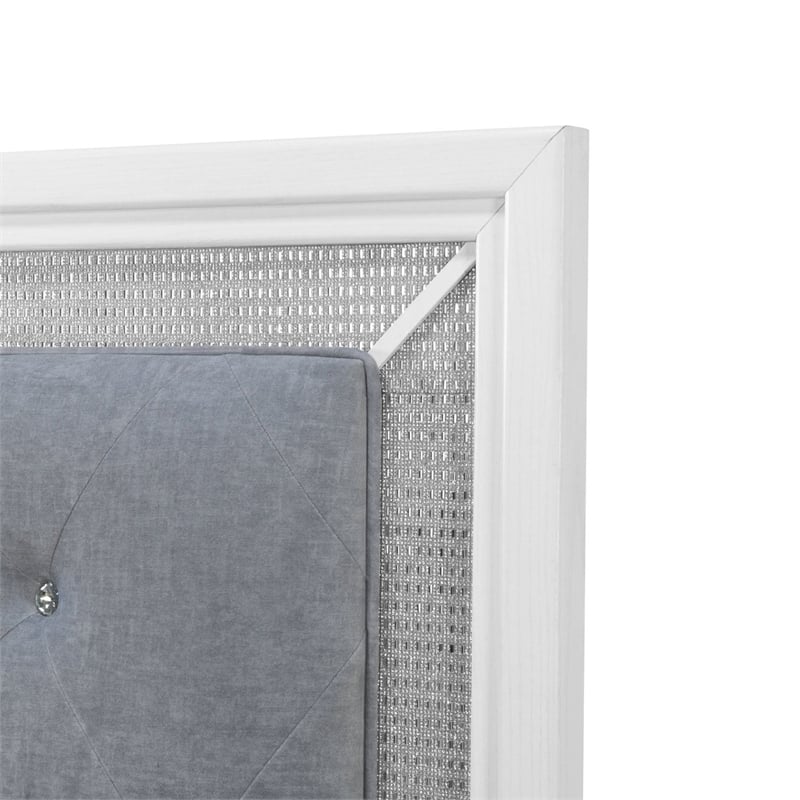 Liberty Furniture Reflections Twin Upholstered Panel Headboard LED Lights White