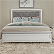 Liberty Furniture Reflections King Upholstered Panel Headboard LED Lights White