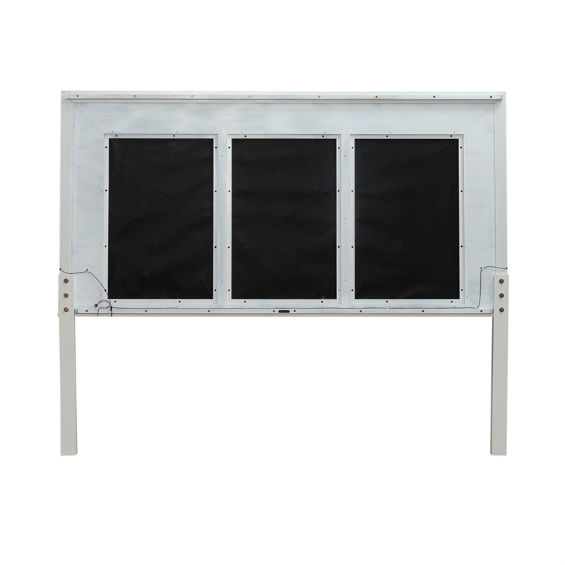 Liberty Furniture Reflections King Upholstered Panel Headboard LED Lights White