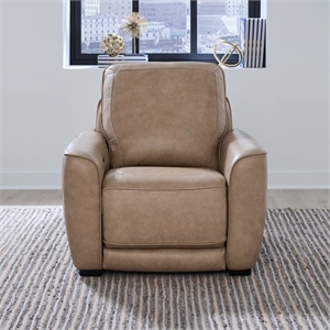 Liberty Furniture Blake Zero Wall Power Recliner - Oatmeal Brown Leather