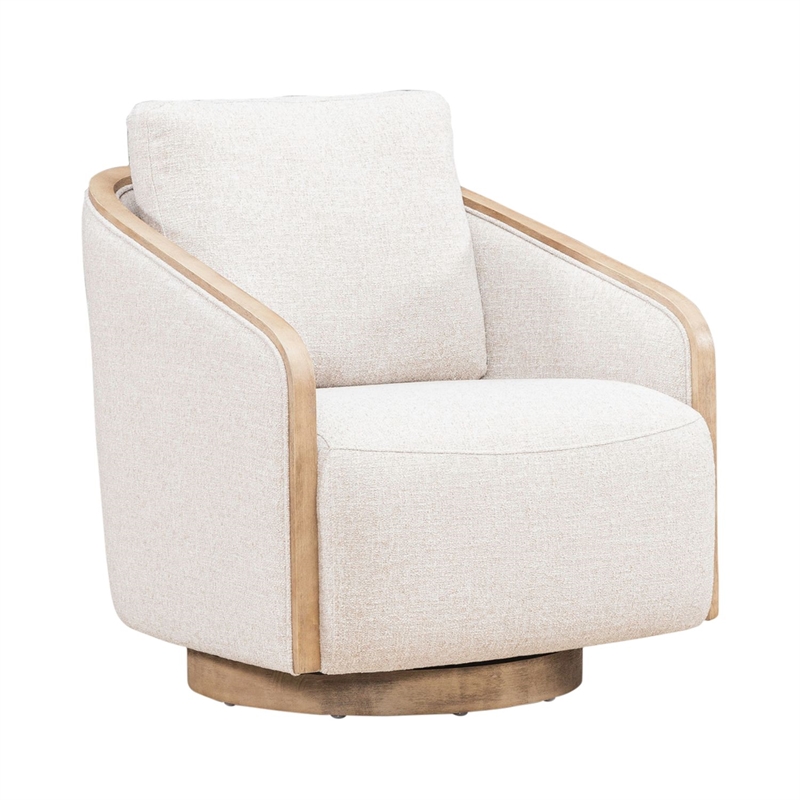 Liberty Furniture Nora Upholstered Swivel Accent Chair - Light Brown Trim