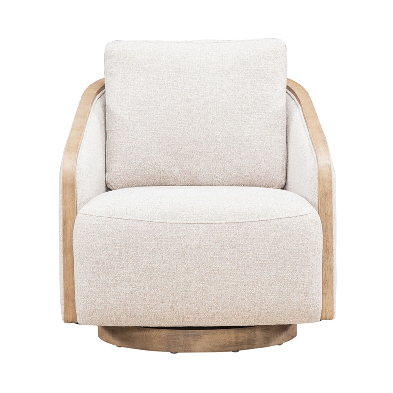 Liberty Furniture Nora Upholstered Swivel Accent Chair - Light Brown Trim