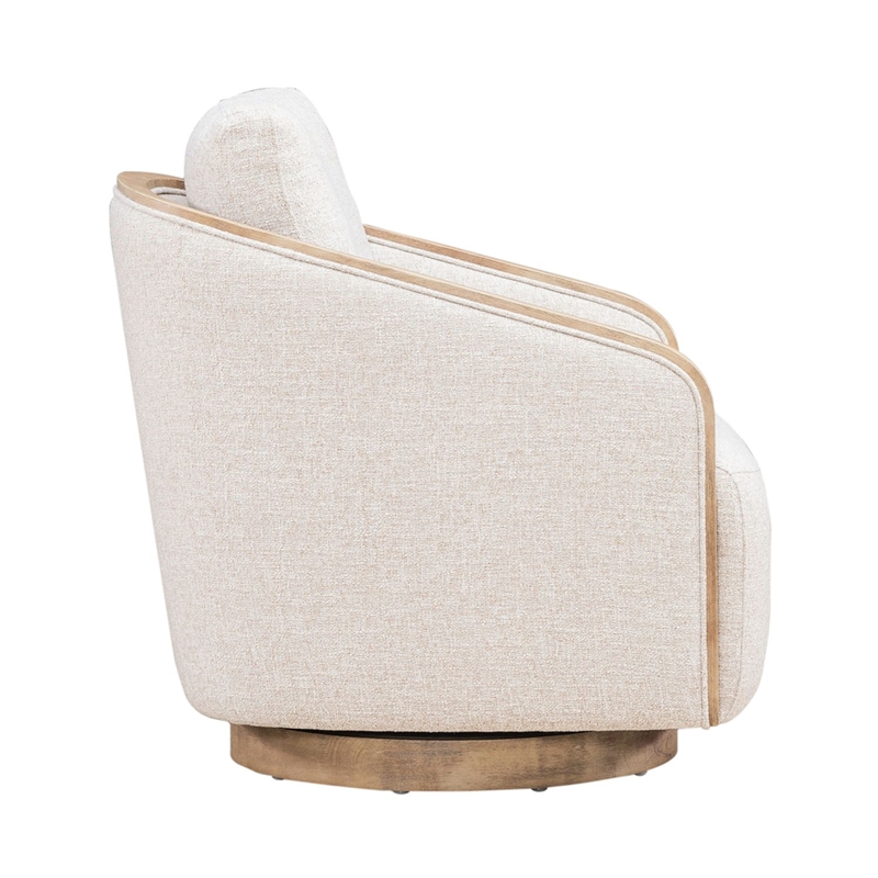 Liberty Furniture Nora Upholstered Swivel Accent Chair - Light Brown Trim