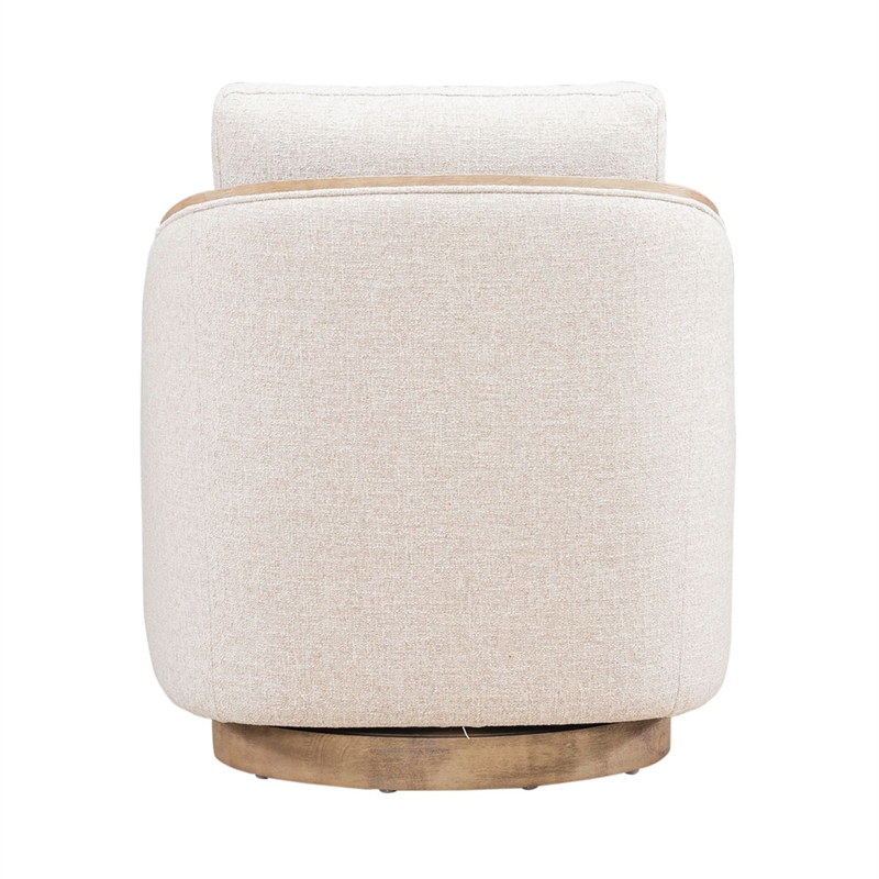 Liberty Furniture Nora Upholstered Swivel Accent Chair - Light Brown Trim