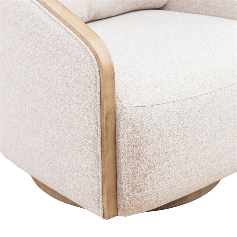 Liberty Furniture Nora Upholstered Swivel Accent Chair - Light Brown Trim