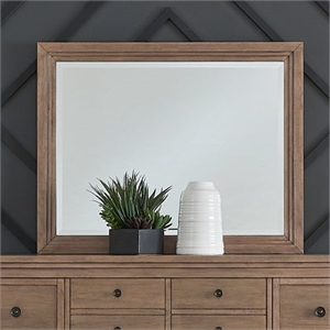 Liberty Furniture Haven Hills Dresser Mount Landscape Mirror for Bedroom - Brown