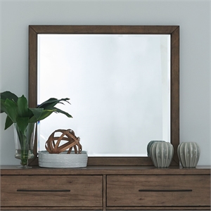Liberty Furniture Shaker Lakes Dresser Mount Landscape Mirror for Bedroom -Brown