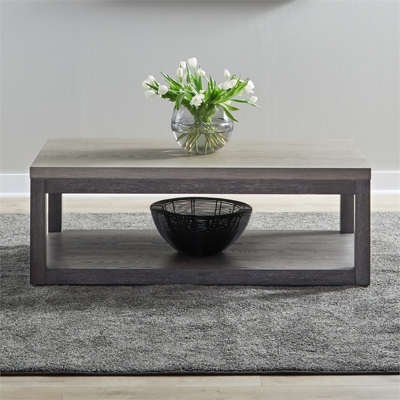 Liberty Furniture Piedmont Living Room Cocktail Table - Brown Oak Wood