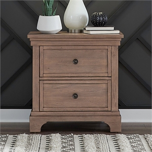 Liberty Furniture Haven Hills Bedroom Night Stand with Charging Station - Brown