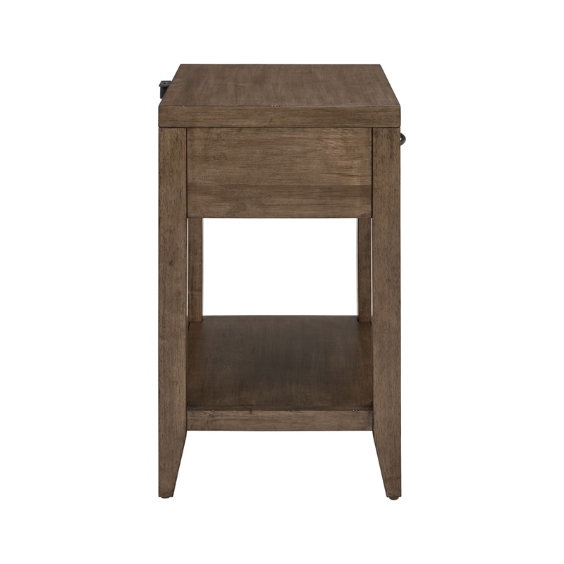 Liberty Furniture Shaker Lakes Open Night Stand with Charging Station - Brown