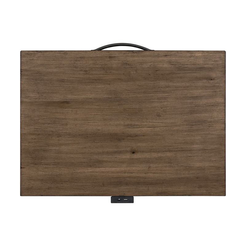 Liberty Furniture Shaker Lakes Open Night Stand with Charging Station - Brown