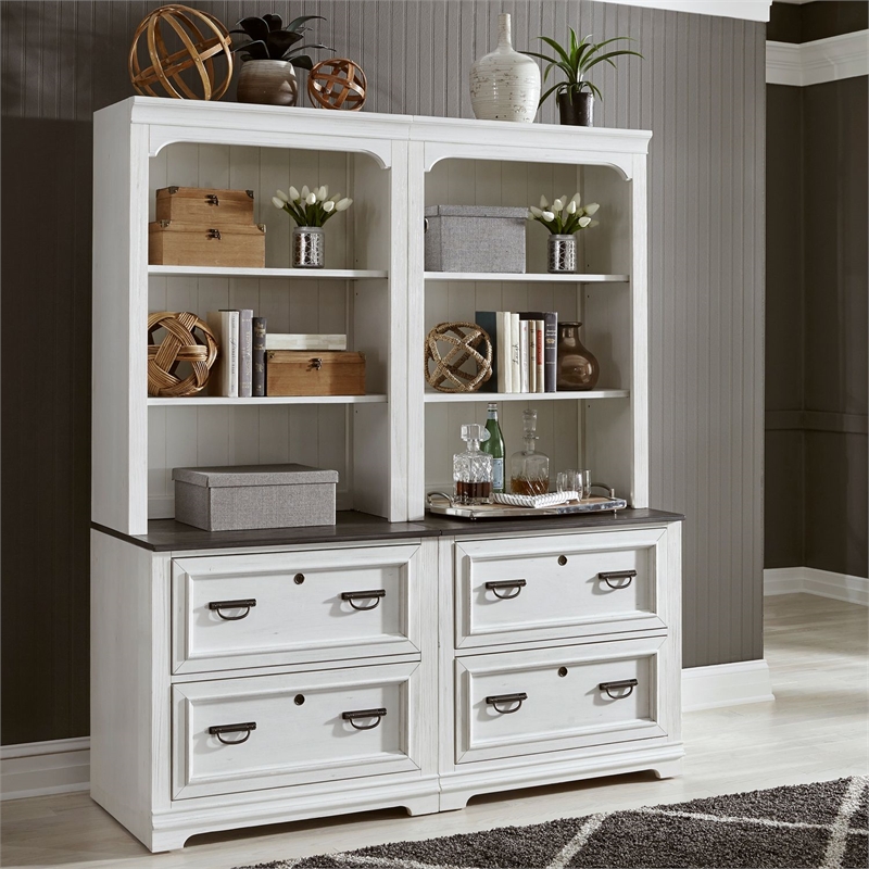 Liberty Furniture Allyson Park Home Office Bunching Lateral File Hutch - White