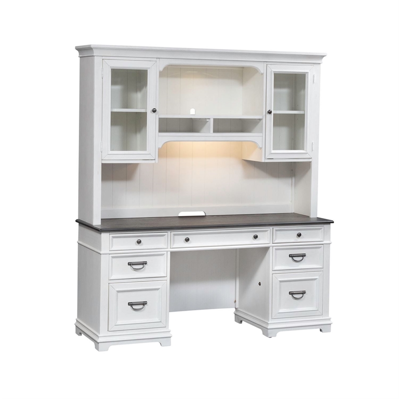 Liberty Furniture Allyson Park Home Office Complete 2 Desks & Credenza Set