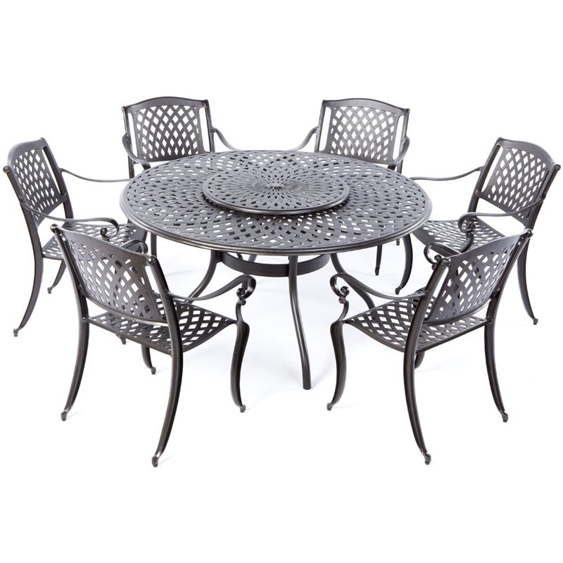 Alfresco Home Westbury 7 Piece Patio Dining Set With Umbrella Hole Alfresco Home Westbury 7 Piece Patio Dining Set With Umbrella Hole