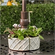 Alfresco Home Trellis 2-Moon Shaped Cermaic Umbrella Planter in Crema