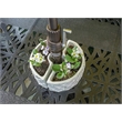 Alfresco Home Trellis 2-Moon Shaped Cermaic Umbrella Planter in Crema