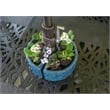 Alfresco Home Trellis Round Ceramic Planter in Atlantis Blue