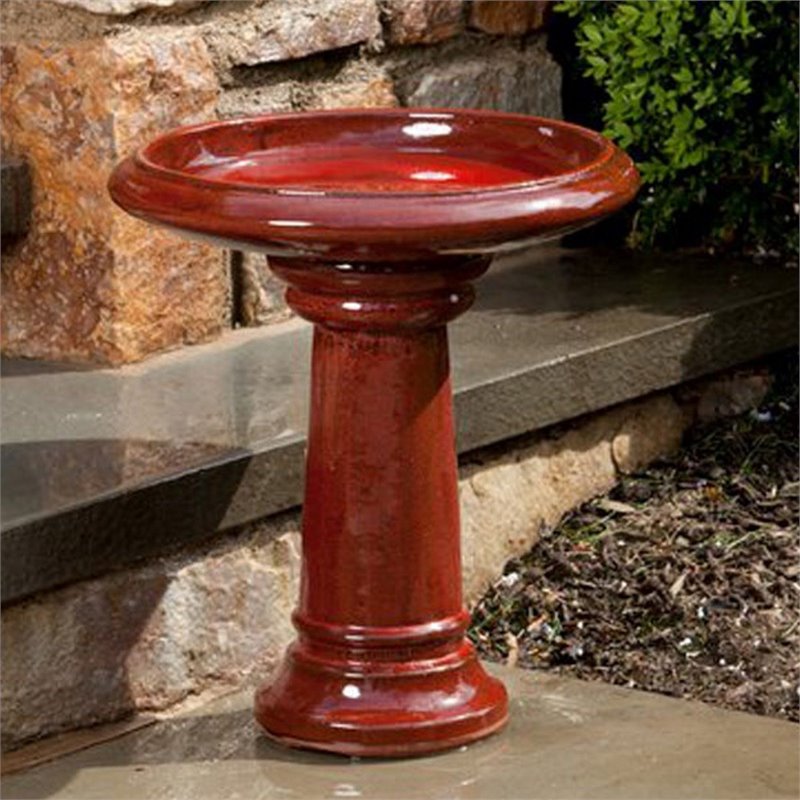 Alfresco Home Ischia Bird Bath in Island Red 846086051563 | eBay