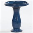 Alfresco Home Mayorca Ceramic Bird Bath in Snow Blue