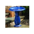 Alfresco Home Mayorca Ceramic Bird Bath in Snow Blue
