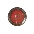 Alfresco Home Daisy Ceramic Bird Bath in Red