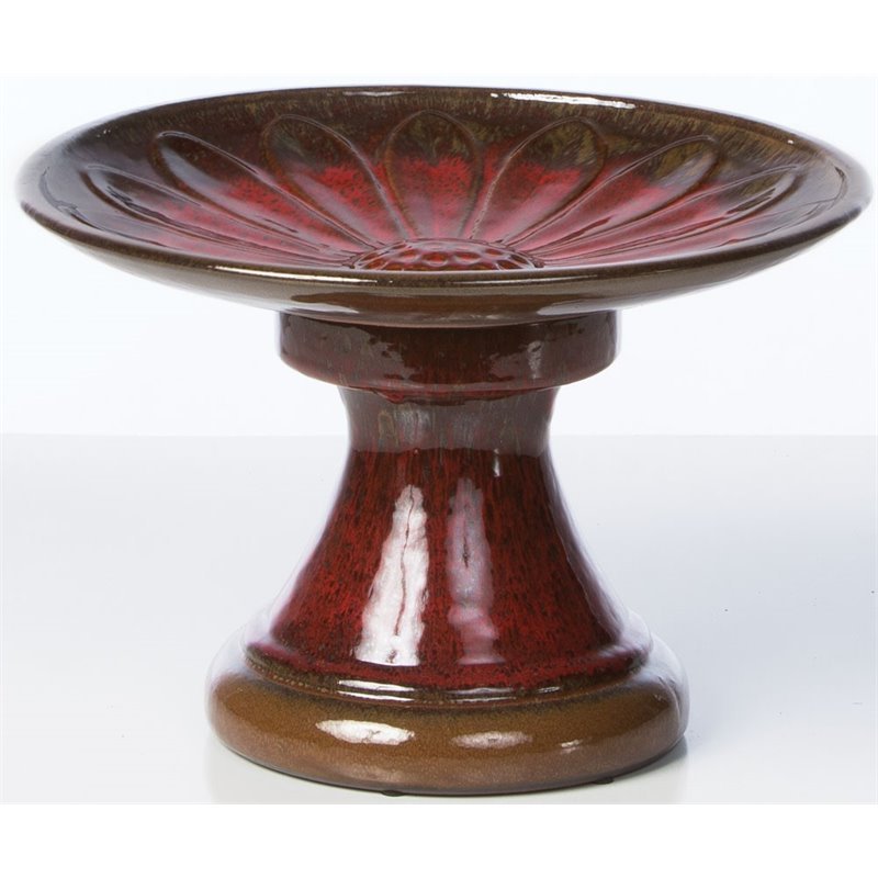 Alfresco Home Daisy Bird Bath In Red 34 12017 Alfresco Home Daisy Bird Bath In Red