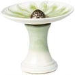Alfresco Home Daisy Ceramic Bird Bath in Green