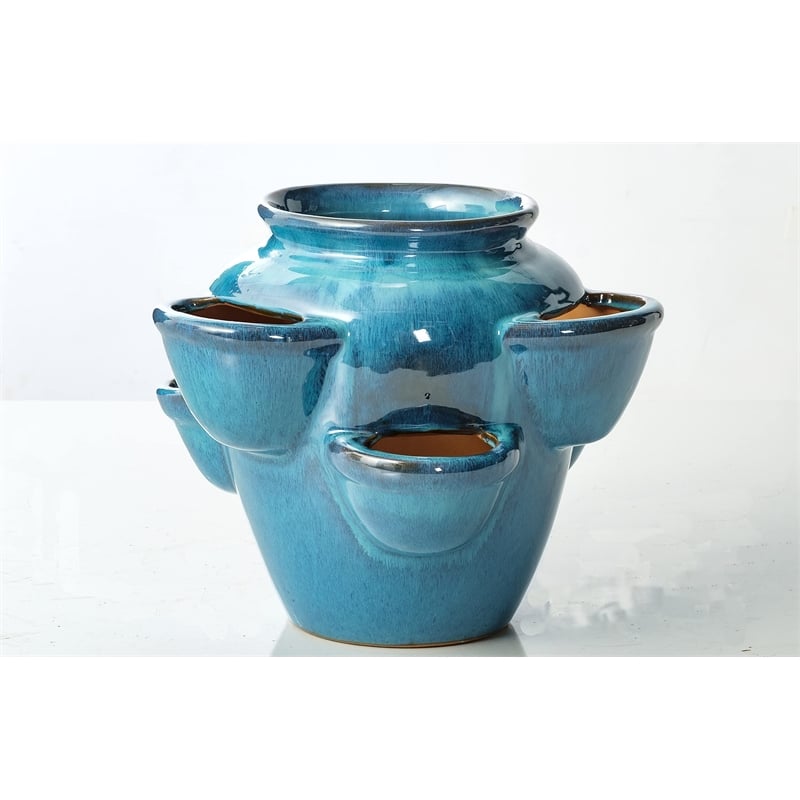 Alfresco Home 6 Pocket Ceramic Strawberry Jam Statue