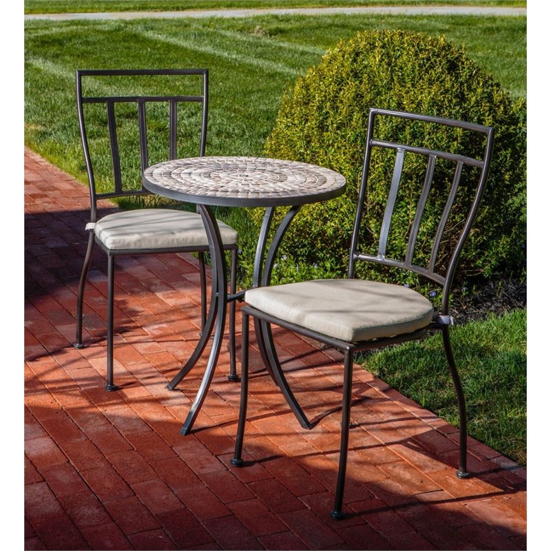 Alfresco Home Boracay 3 Piece Round Ceramic Top Patio Bistro Set Alfresco Home Boracay 3 Piece Round Ceramic Top Patio Bistro Set