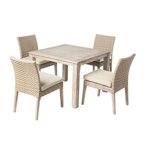 alfresco home cornwall 5 piece woven wood patio dining set