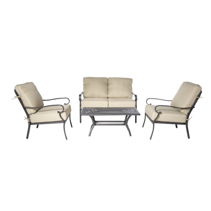 Alfresco Home Newbury 4 Piece Deep Seating Patio Sofa Set Cymax Business Deep Seating Patio Sofa Set, Alfresco Home Outdoor Furniture