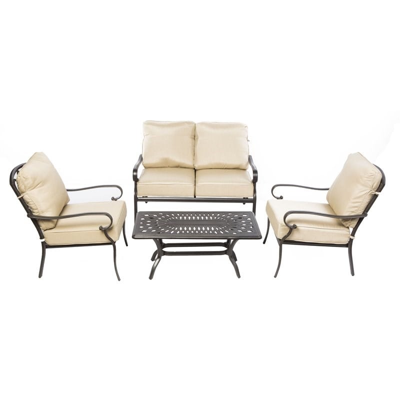 Alfresco Home Newbury 4 Piece Deep Seating Patio Sofa Set