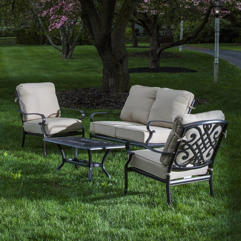 Alfresco Home Newbury 4 Piece Deep Seating Patio Sofa Set
