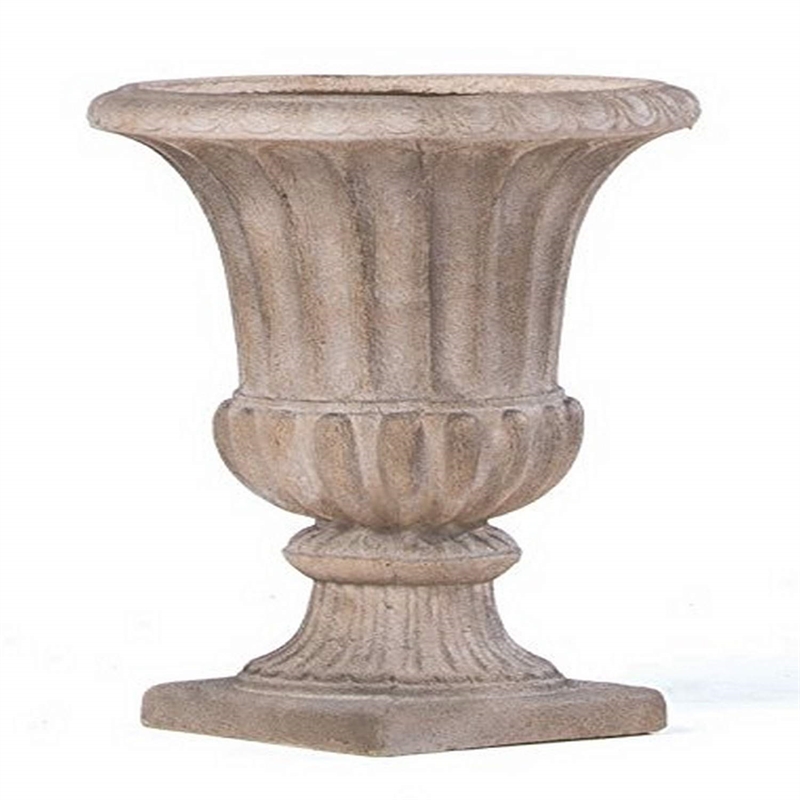 Alfresco Home Loranda Fiberstone Urn in Tallow