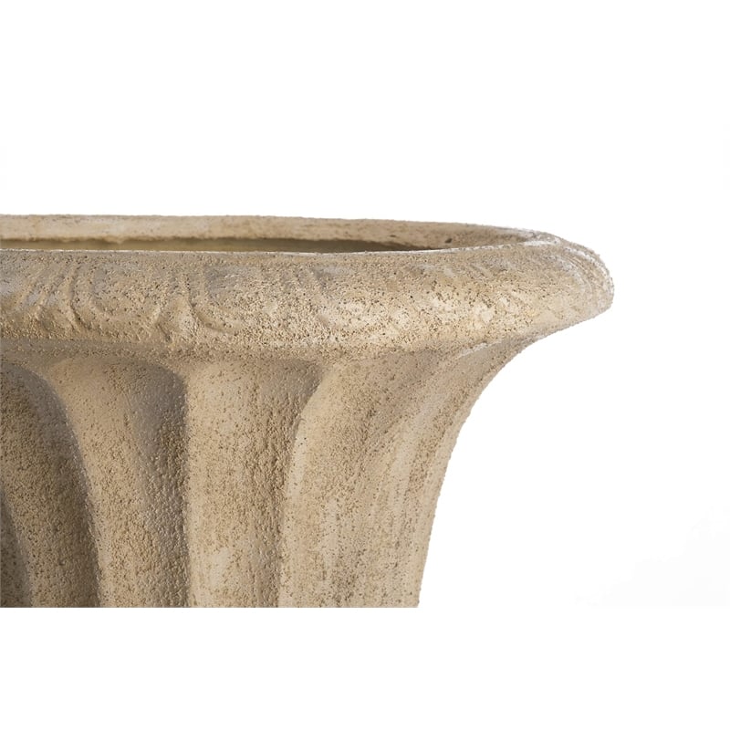 Alfresco Home Loranda Fiberstone Urn in Tallow