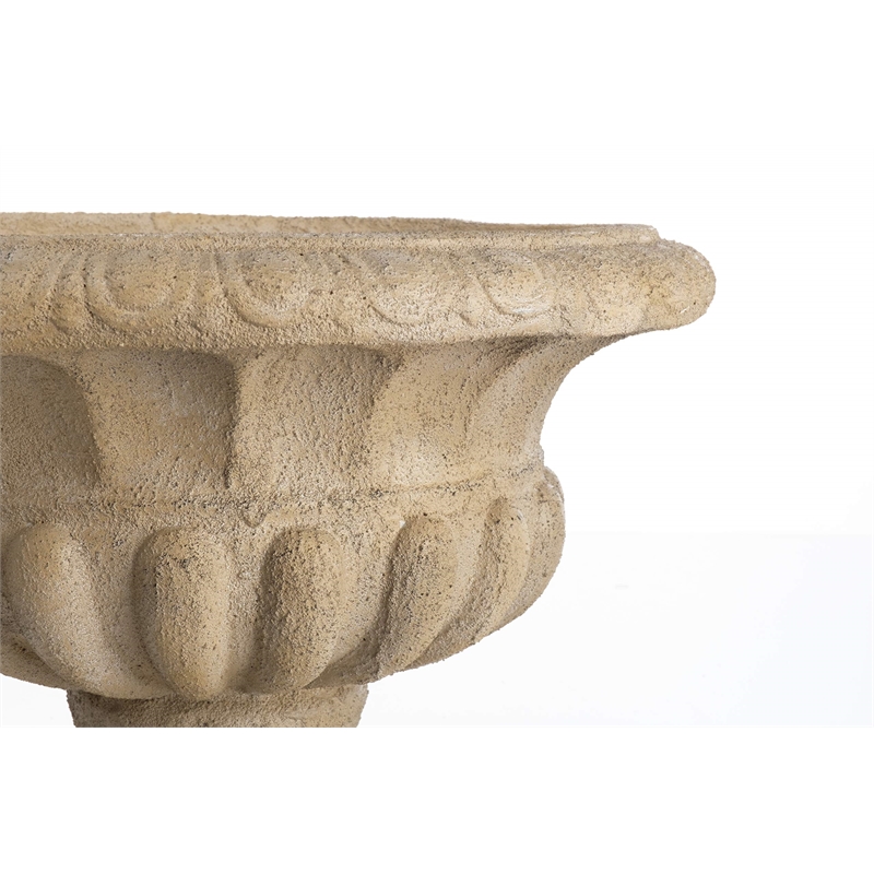 Alfresco Home Loranda Fiberstone Urn in Tallow