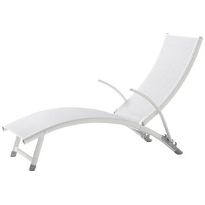 alfresco home poolside adjustable patio chaise lounge in loft white