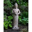Alfresco Home Fiber-Stone Standing Thai Buddha Garden Sculpture in Brown