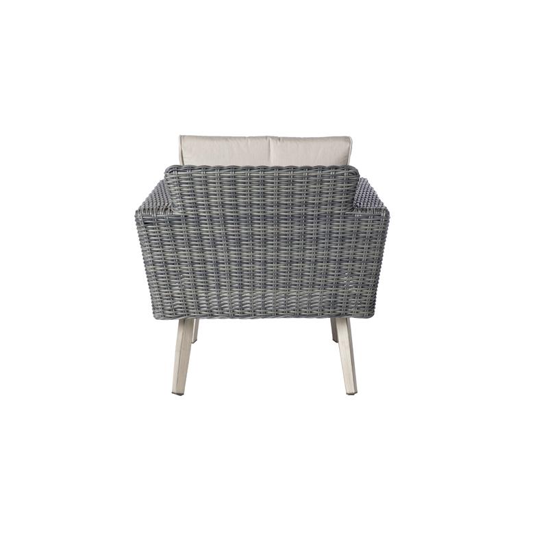 Alfresco Home Castlewood 4-piece Resin Wicker Seating Group in Stone Gray