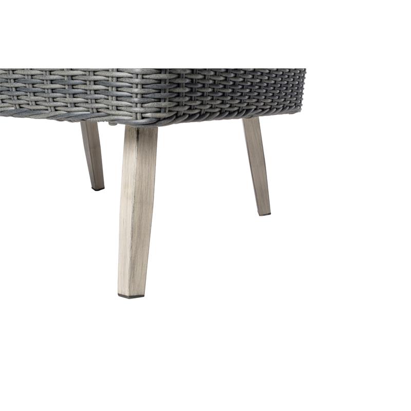 Alfresco Home Castlewood 4-piece Resin Wicker Seating Group in Stone Gray
