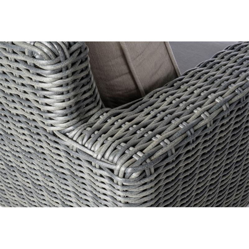 Alfresco Home Castlewood 4-piece Resin Wicker Seating Group in Stone Gray
