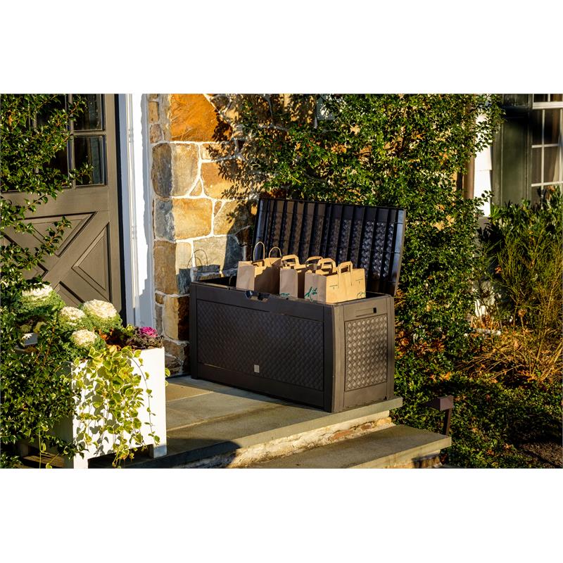 Alfresco Home Urban Matuba Resin Home and Garden Storage Box in Umber Brown