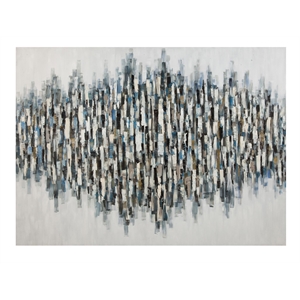 Bassett Mirror Blue Lines Canvas Fabric Wall Art in Black and Brown