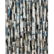 Bassett Mirror Blue Lines Canvas Fabric Wall Art in Black and Brown