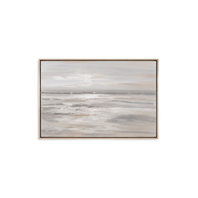 Silver Landscape Canvas Fabric Wall Art in Silver
