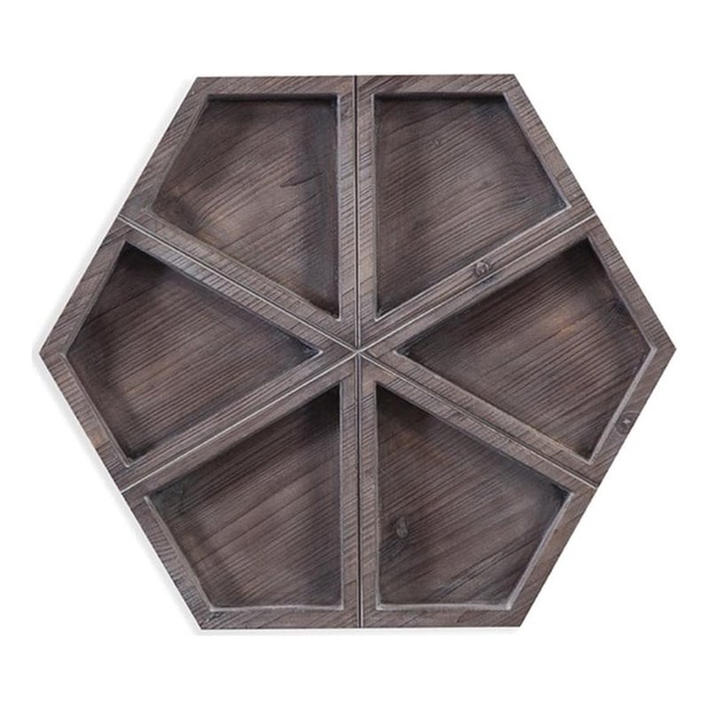 Bassett Mirror Robley Wood Wall Art in Weathered Gray